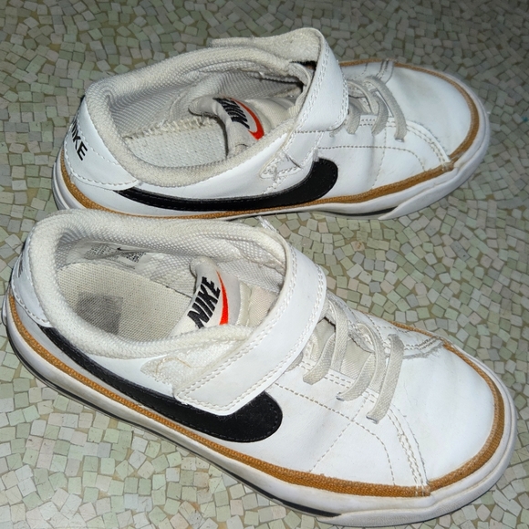 Nike Other - Nike Kids White and Black Sneakers with Tan Accents